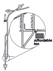 Map to Affordable Inn - motel lodging